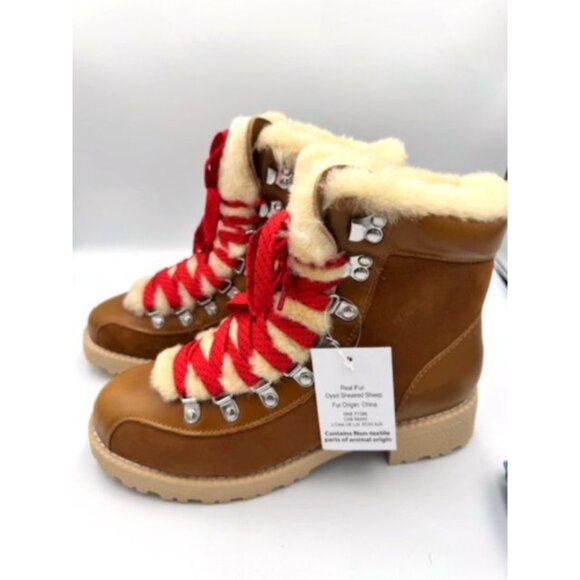 NWT J.Crew Leather & Nubuck Pieced Nordic Boot Glazed Pecan Womens 9 - Picture 9 of 14